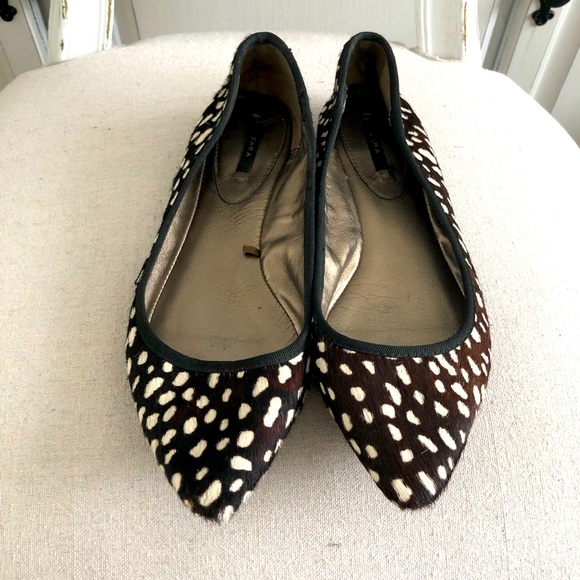 Shoes - ZARA PONY HAIR FLATS